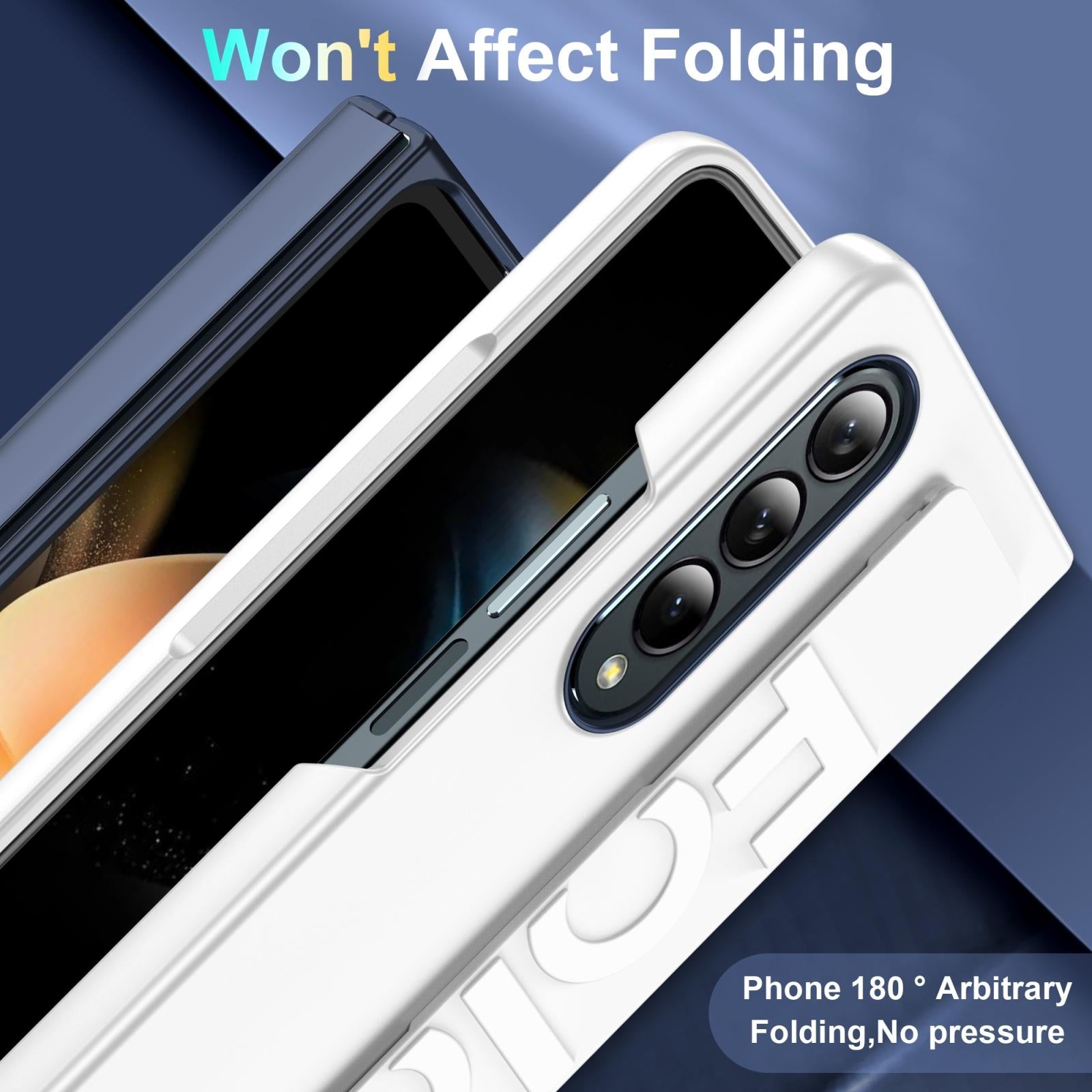 For Samsung Galaxy Z Fold4 5G Silicone Wristband Foldable Phone Case - Matte Clear 4