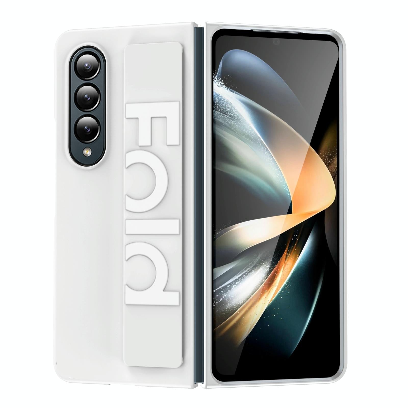 For Samsung Galaxy Z Fold4 5G Silicone Wristband Foldable Phone Case - Matte Clear 14