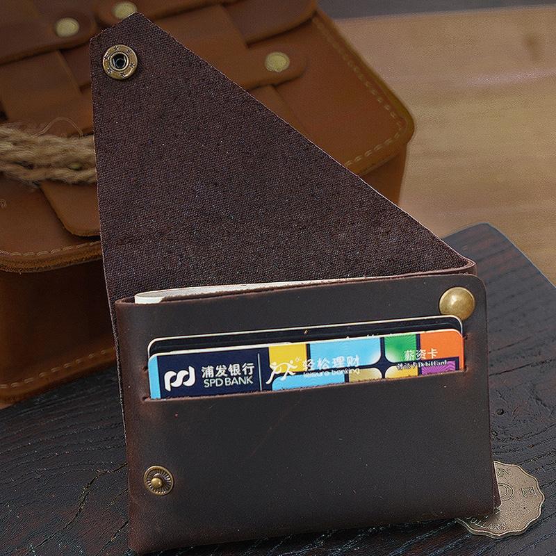 Leather Card Holder For Bank Cards Black - Coffee 7