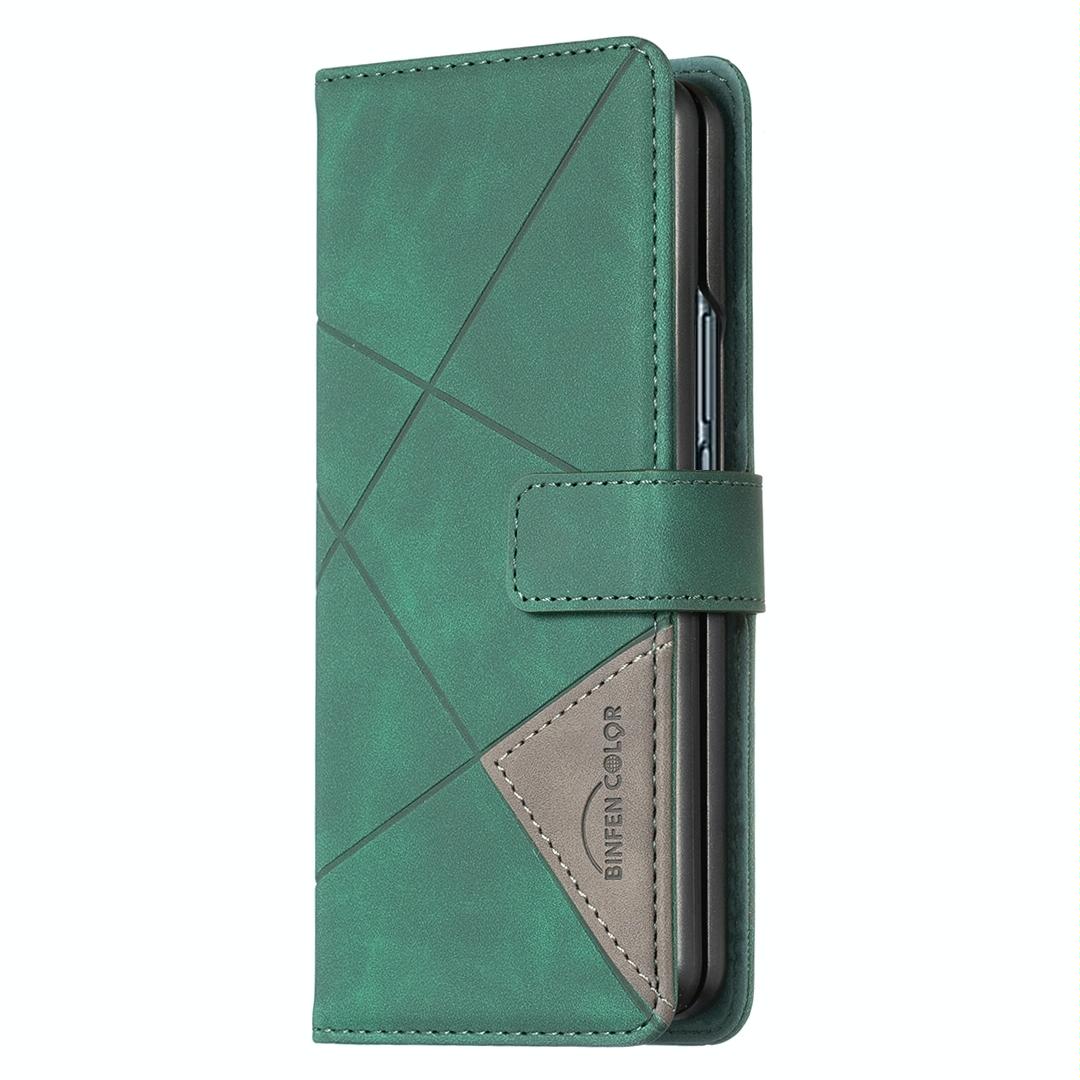 For Samsung Galaxy Z Fold4 5G Magnetic Rhombus Texture Case - Brown 14