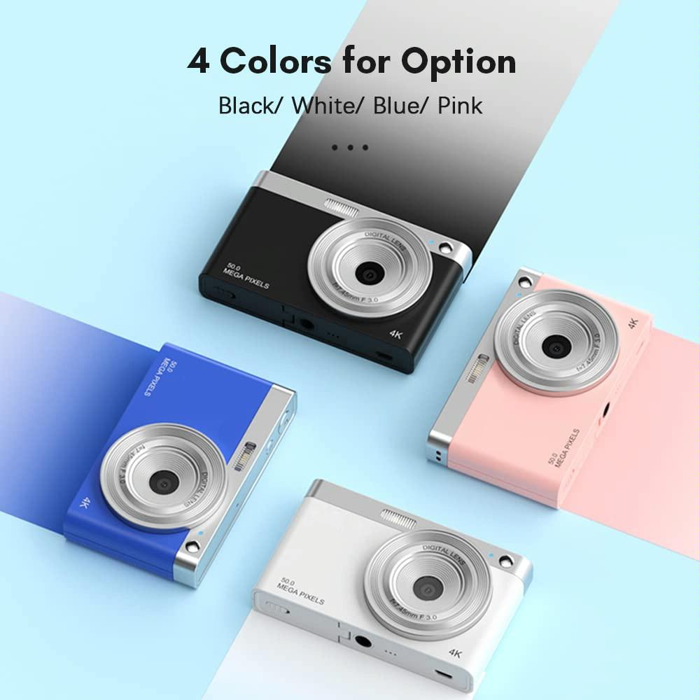 Retro Vlog Self-Shooting Camera - 50Mp Hd 4K Video - White 4