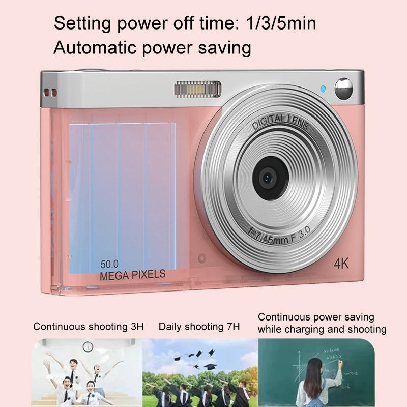 Retro Vlog Self-Shooting Camera - 50Mp Hd 4K Video - White 11