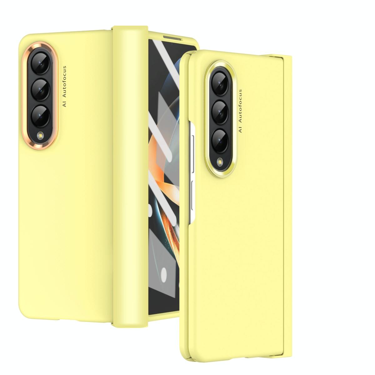 For Samsung Galaxy Z Fold4 5G Skin Feel Contact Lens Case - Yellow 10