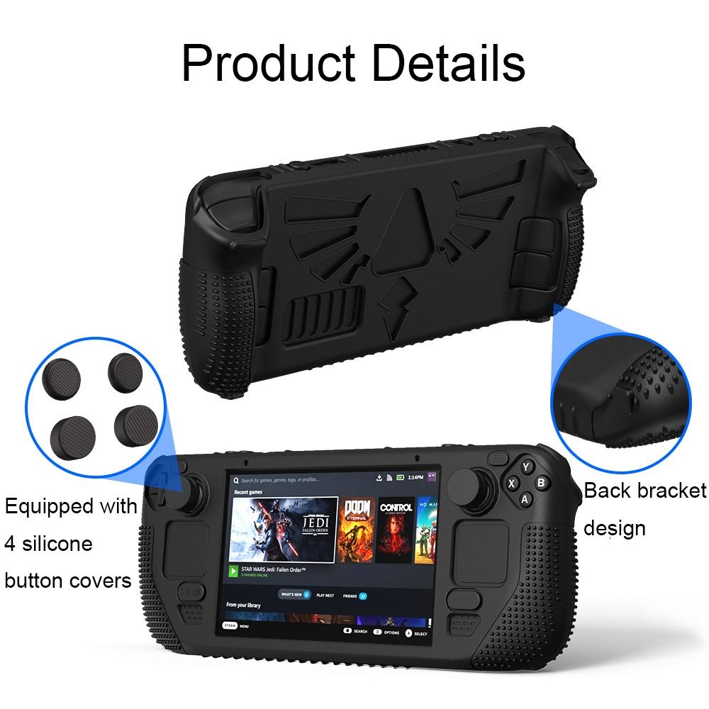 Silicone Protective Case with Holder for Steam Deck v V4-1 Pocket Consoles - Green 6