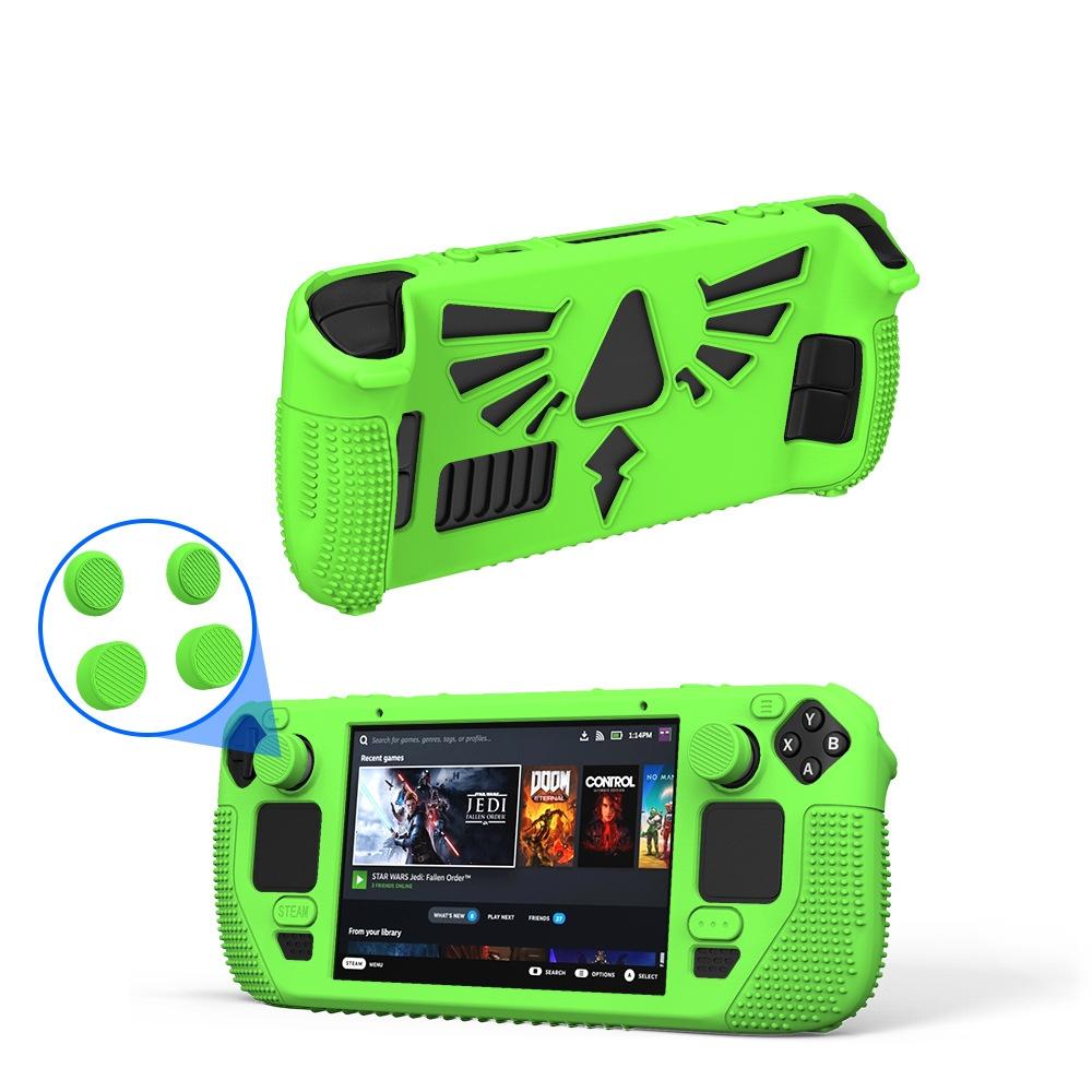 Silicone Protective Case with Holder for Steam Deck v V4-1 Pocket Consoles - Green 8