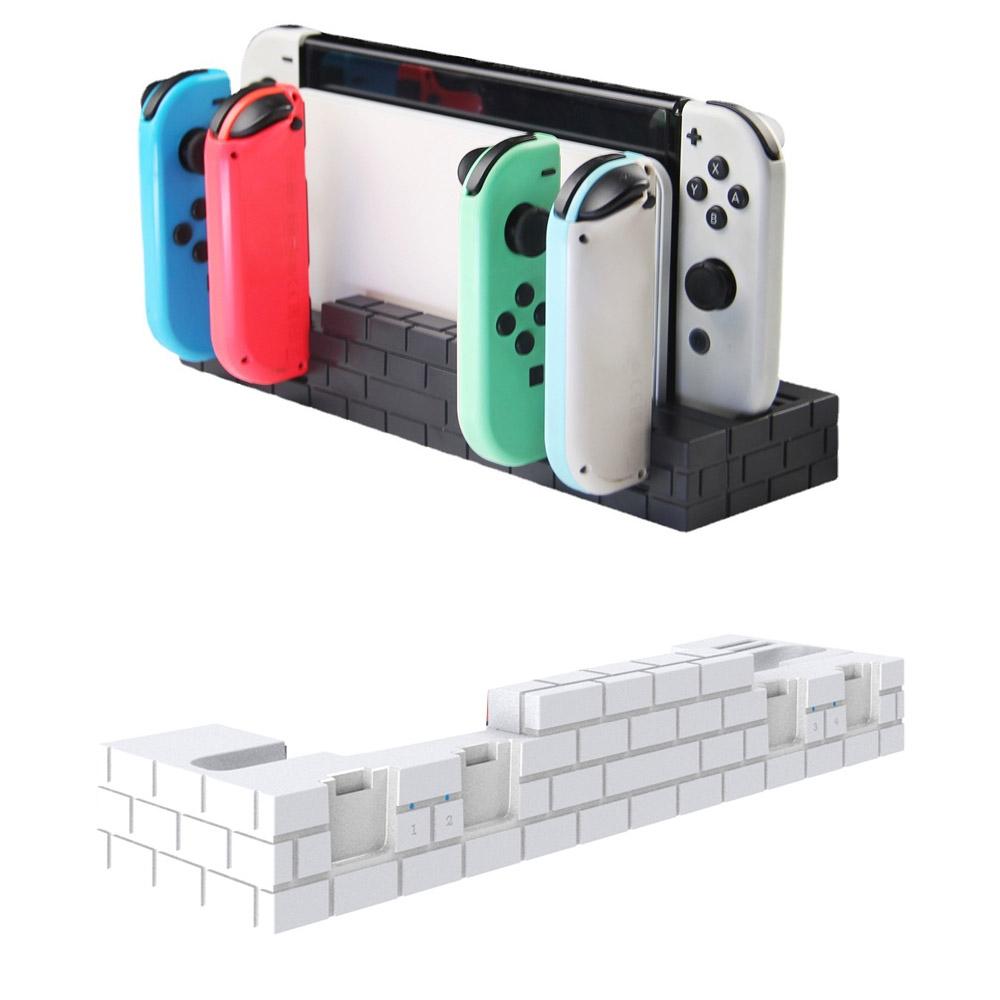 Oled Power Bracket with Game Card Storage - Compact Design - Brown 11