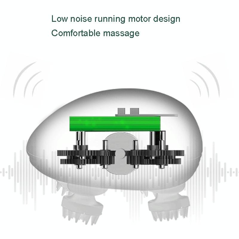 Compact Electric Head Massager Fits All Hair Types - White 8