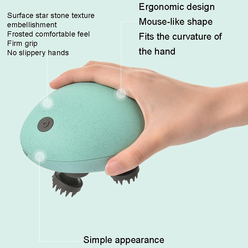 Compact Electric Head Massager Fits All Hair Types - White 11