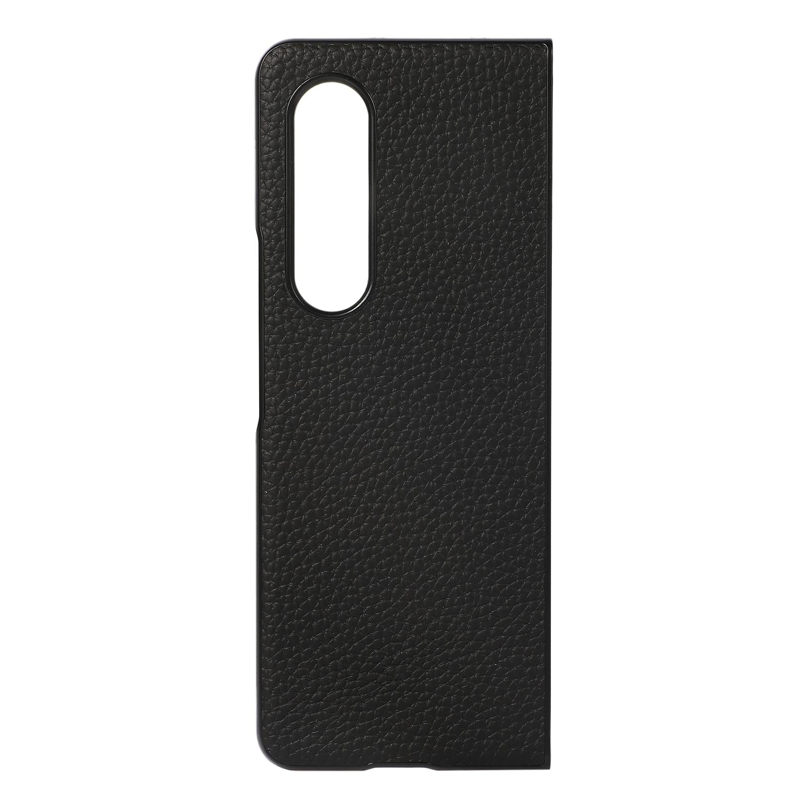 For Samsung Galaxy Z Fold4 5G Litchi Texture Case - Two Tone - Blue 4