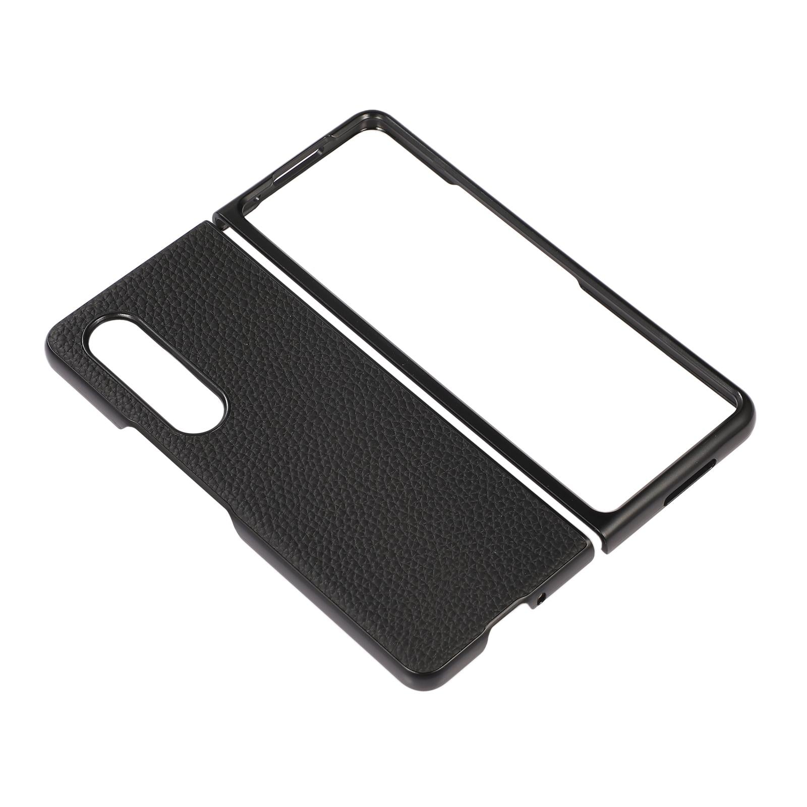 For Samsung Galaxy Z Fold4 5G Litchi Texture Case - Two Tone - Blue 5