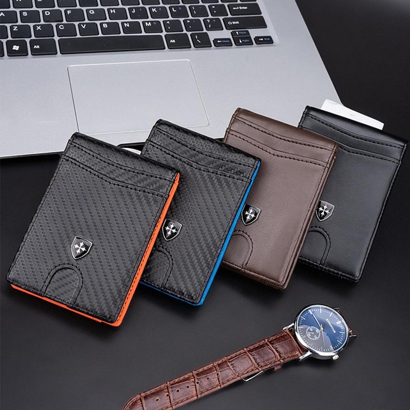 Secure Multi-card Wallet with Rfid Protection - Black Orange 7