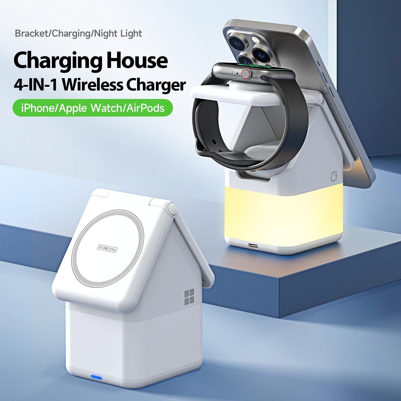 4 In 1 15W Magnetic Wireless Charger White 3
