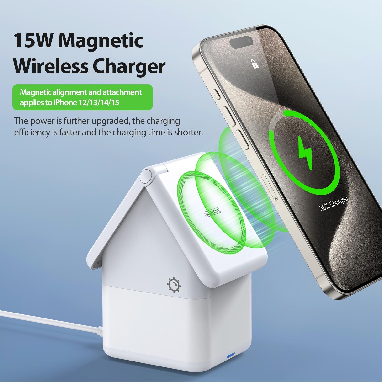 4 In 1 15W Magnetic Wireless Charger White 6