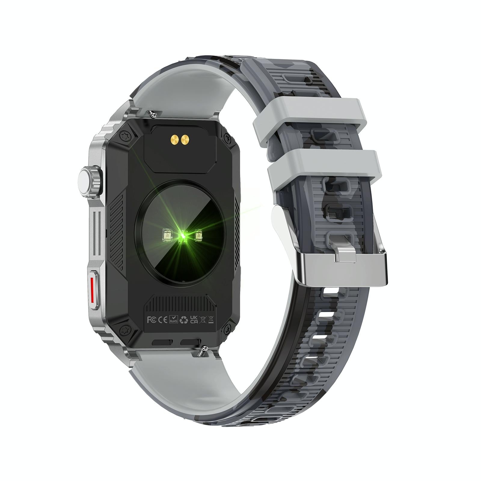 Smart Bracelet With Sleep Detection And Silicone Strap - Bt5.2 - Camo Silver 4
