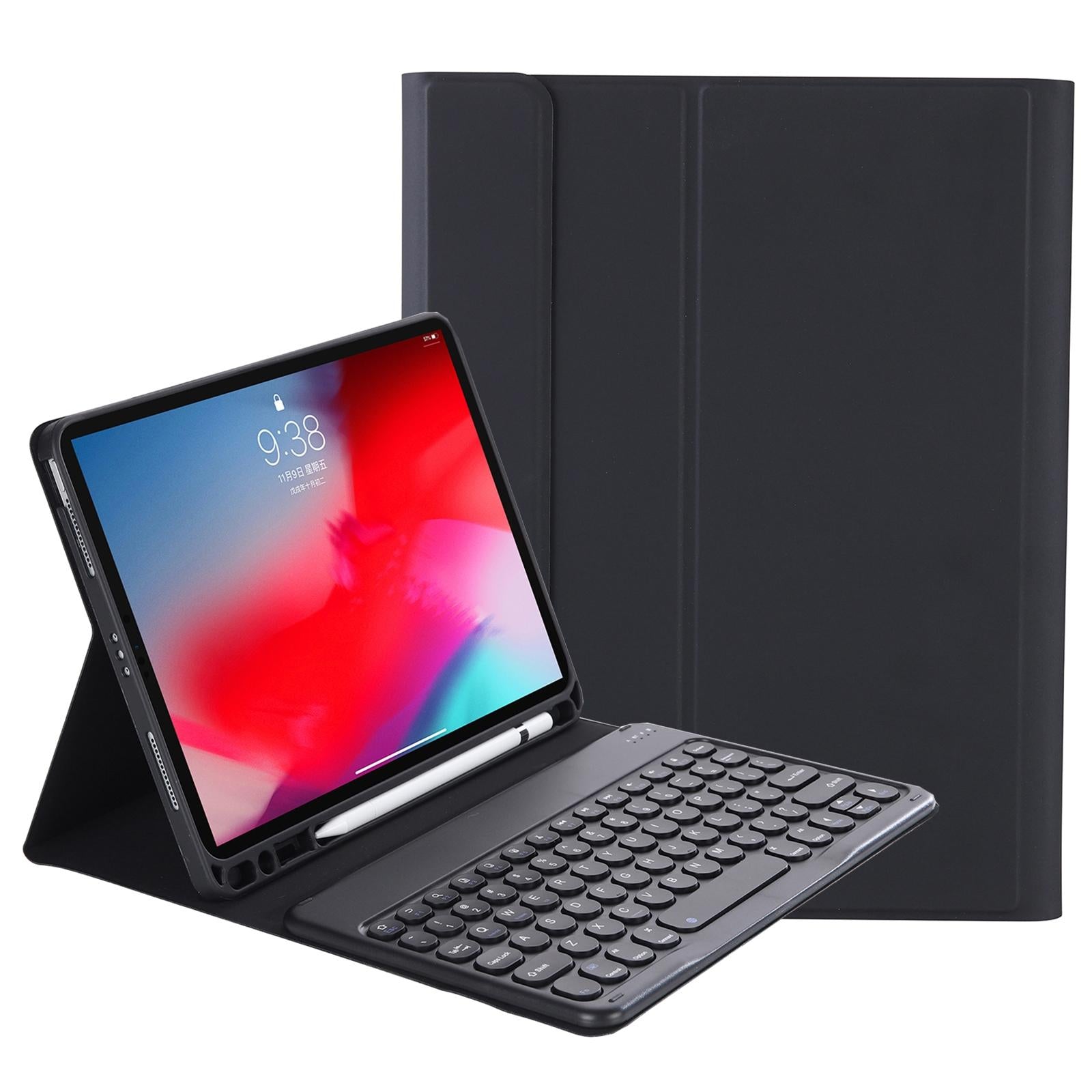 Detachable Bluetooth Keyboard Leather Case For Ipad Air 4 / 5 - Candy Colour Skin Texture - 10.9 Inch - Dark Green 7