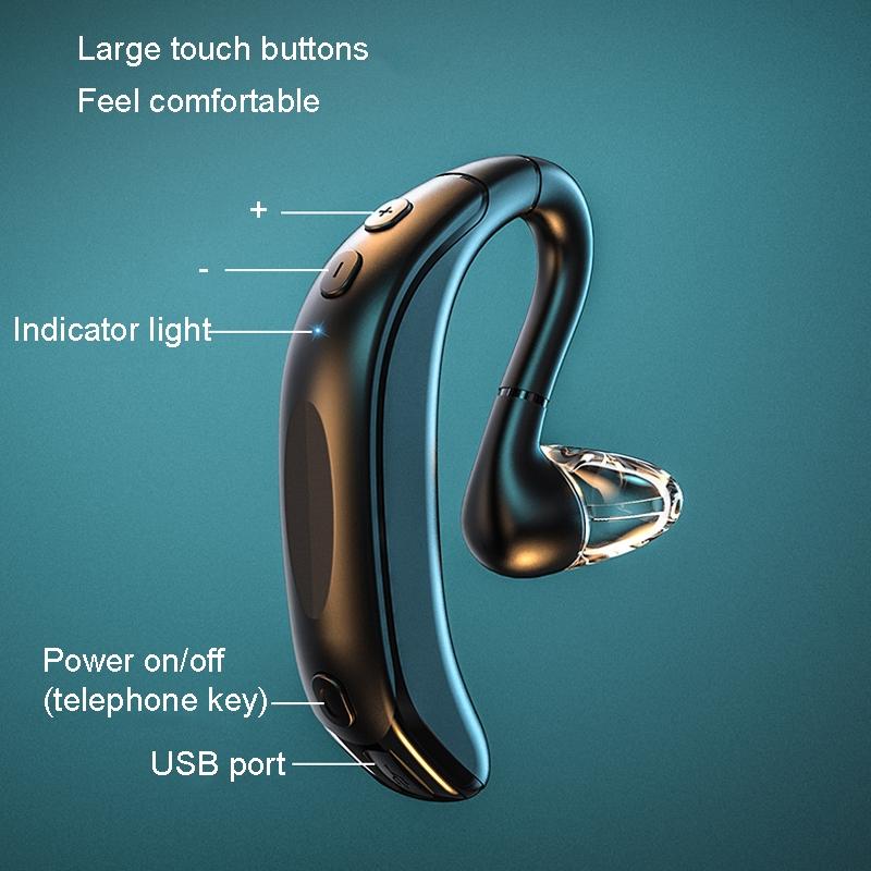 Business Bluetooth Earphones - Left / Right Rotation - Blue 6