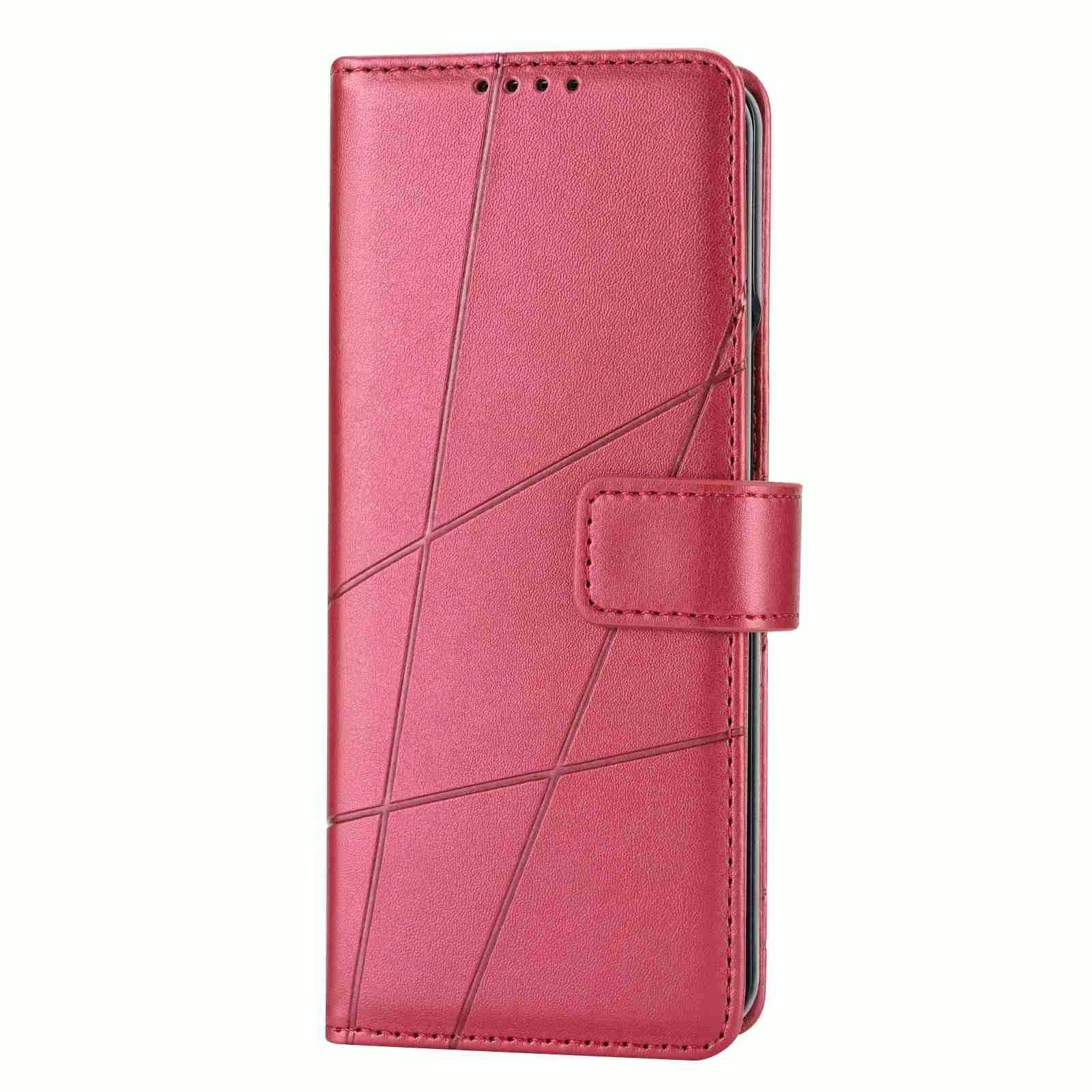 For Samsung Galaxy Z Fold4 5G Embossed Pu Leather Phone Case - Red 8