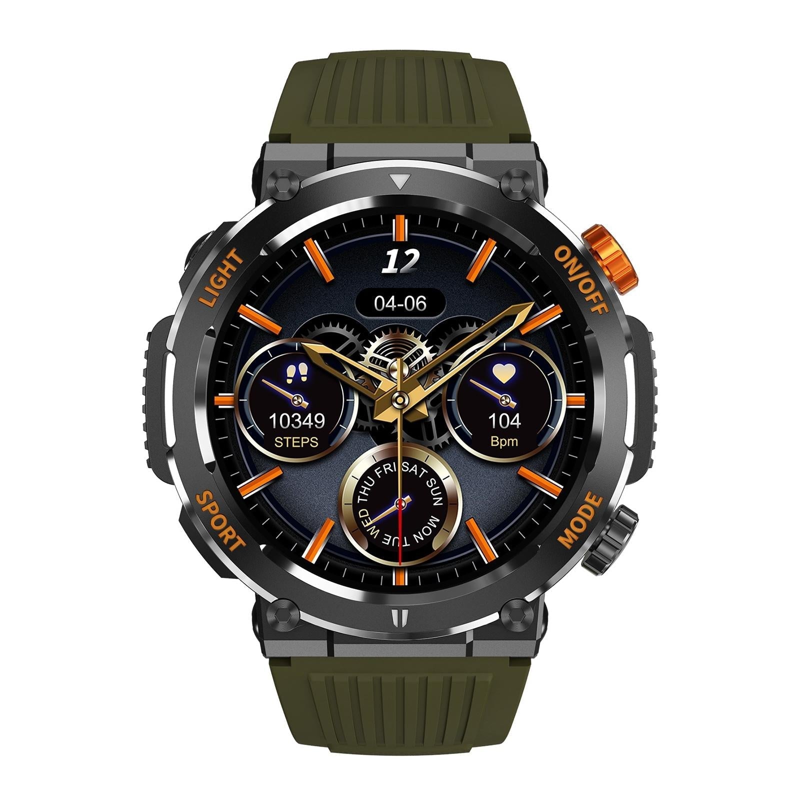 1.46 Inch Round Screen Bluetooth Smart Watch Support Health Monitoring & 100+ Sports Modes - Yellow 4