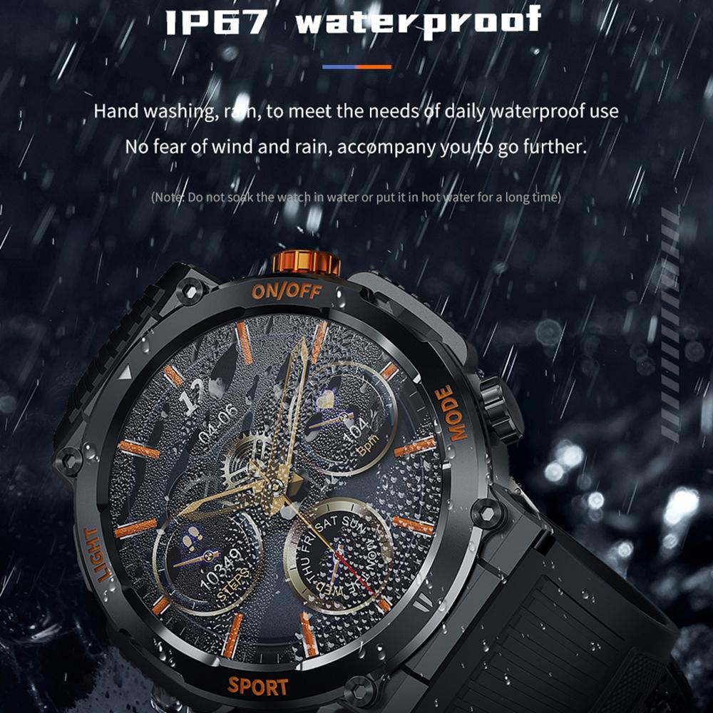 1.46 Inch Round Screen Bluetooth Smart Watch Support Health Monitoring & 100+ Sports Modes - Yellow 8