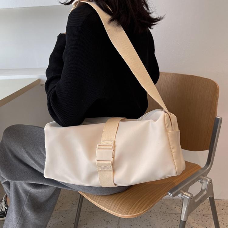 Travel & Fitness Crossbody Bag - Waterproof Nylon - Beige