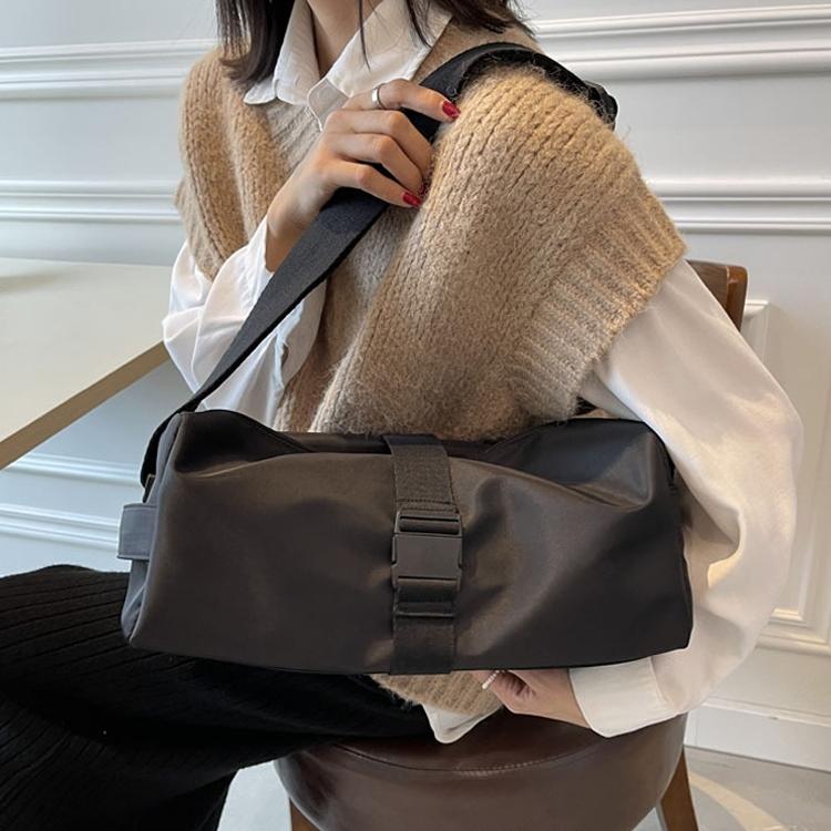 Travel & Fitness Crossbody Bag - Waterproof Nylon - Beige 10