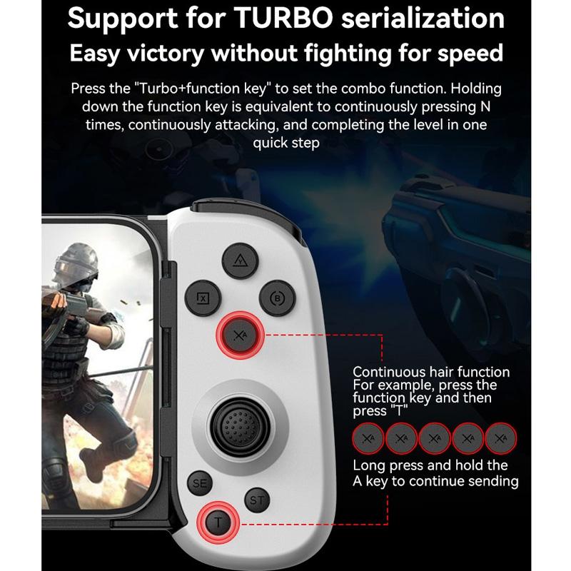 Foldable Tooth Controller for Gaming - White Red 13