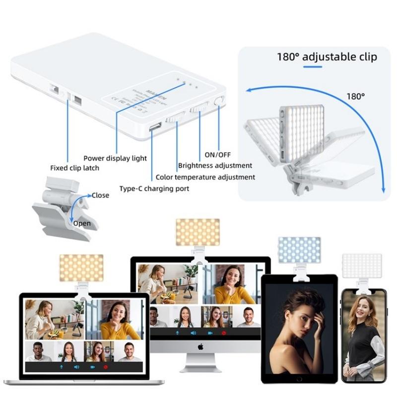 Portable Led Fill Light for Phone Laptop and Video Conferencing - Purple 6