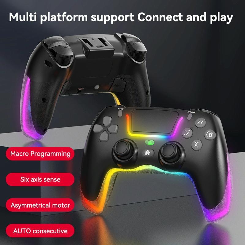 Wireless Bluetooth Grip for Ps4 with Dazzling Colour Light - White 7