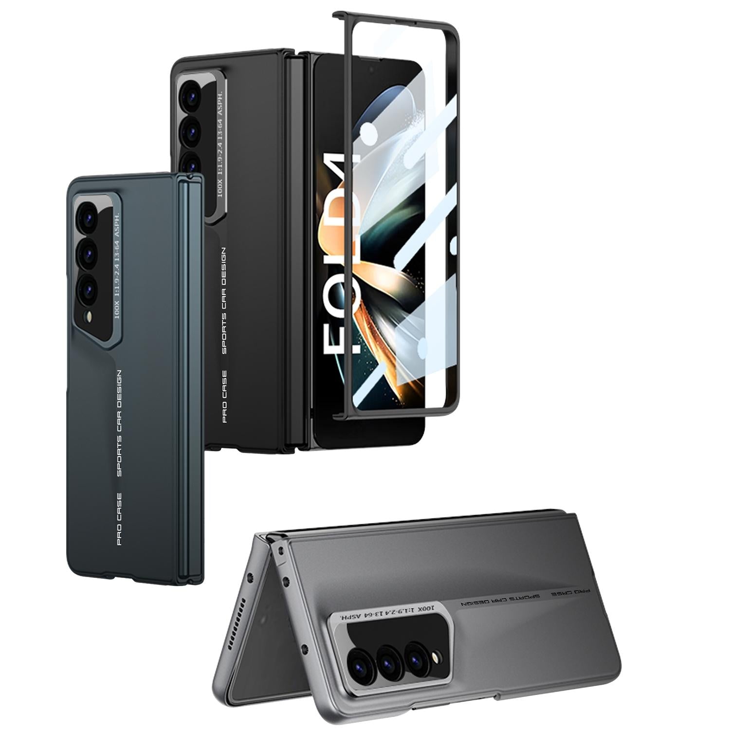 For Samsung Galaxy Z Fold4 5G Full Coverage Ultra Thin Case - Cyan 3