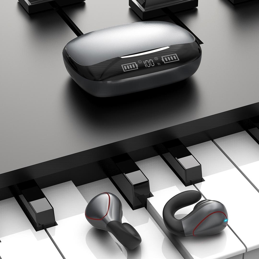 Wireless T20 Tws Bluetooth Earphones with Led Display & Charging Box - Champagne Gold 3