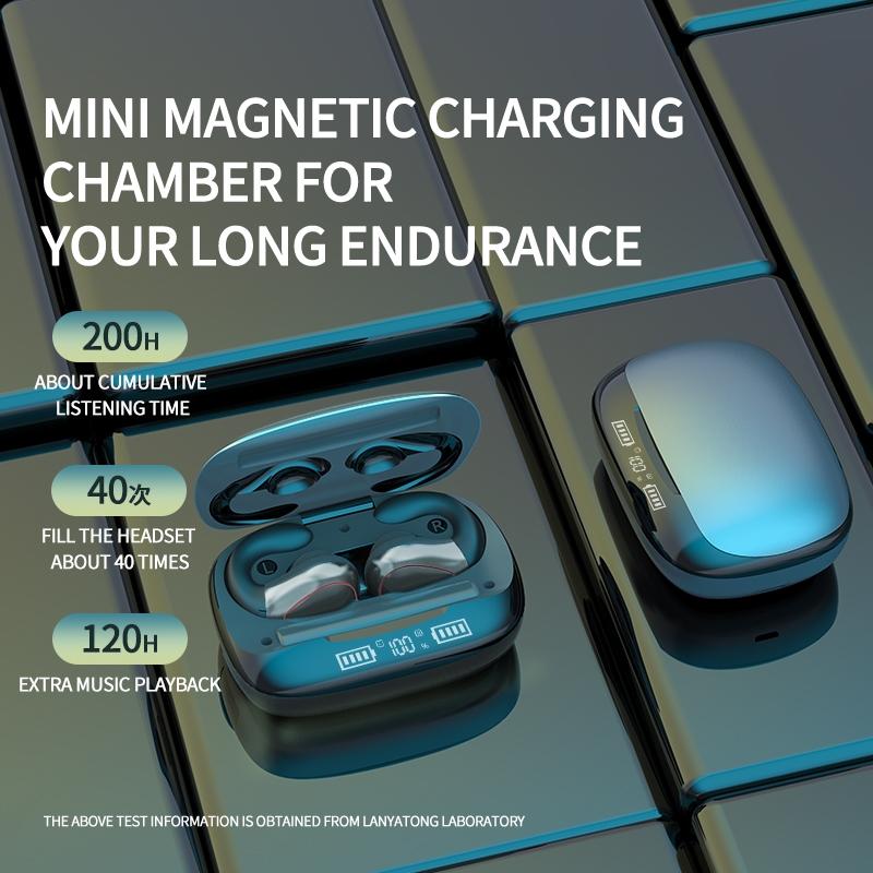 Wireless T20 Tws Bluetooth Earphones with Led Display & Charging Box - Champagne Gold 9