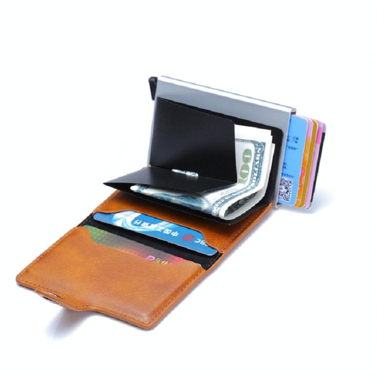 Secure Rfid Blocking Aluminum Card Case - Wine Red 14