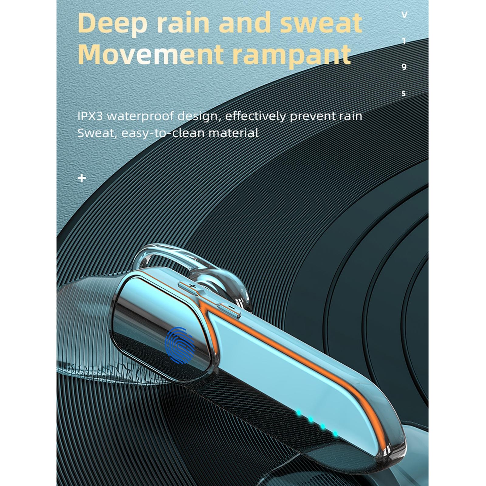 Business Style Bluetooth 5.0 Earphone with Fingerprint Touch - Blue 6