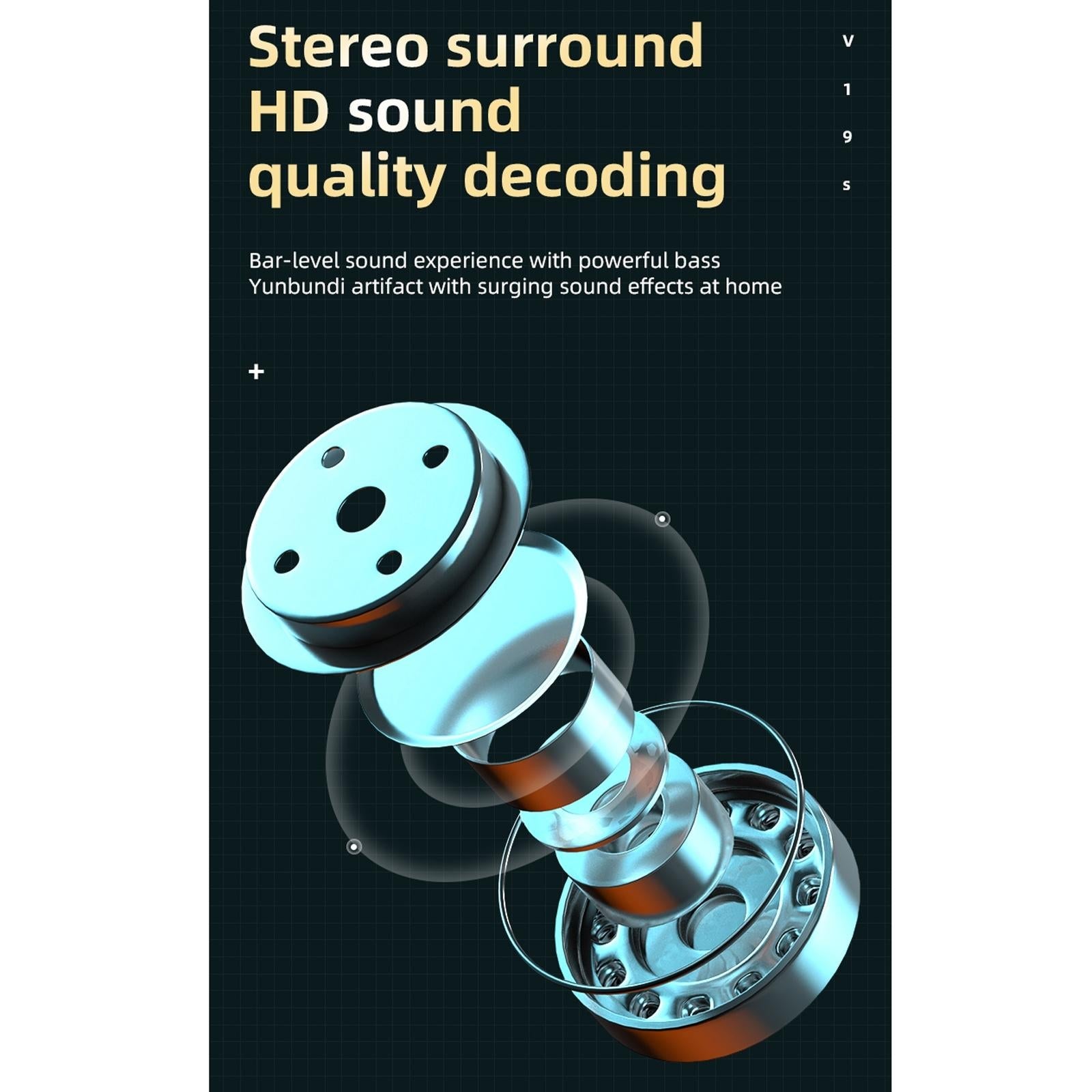Business Style Bluetooth 5.0 Earphone with Fingerprint Touch - Blue 12