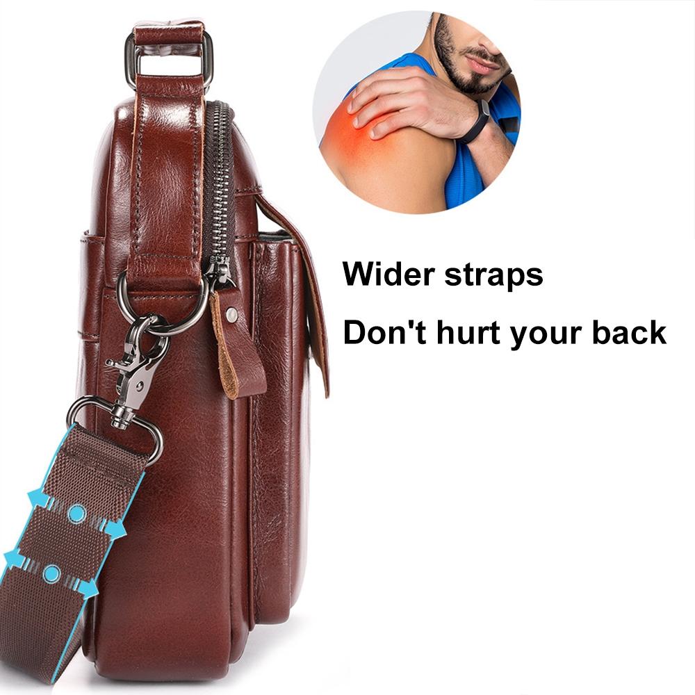 Large Capacity Retro Cowhide Crossbody Bag - Yellow 4