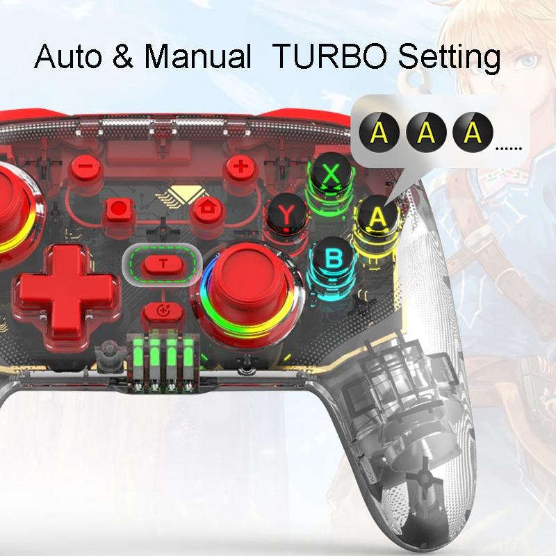 Wireless Dual Vibration Gamepad for Ps3 / Ps4 with Rgb Lights - Green 10