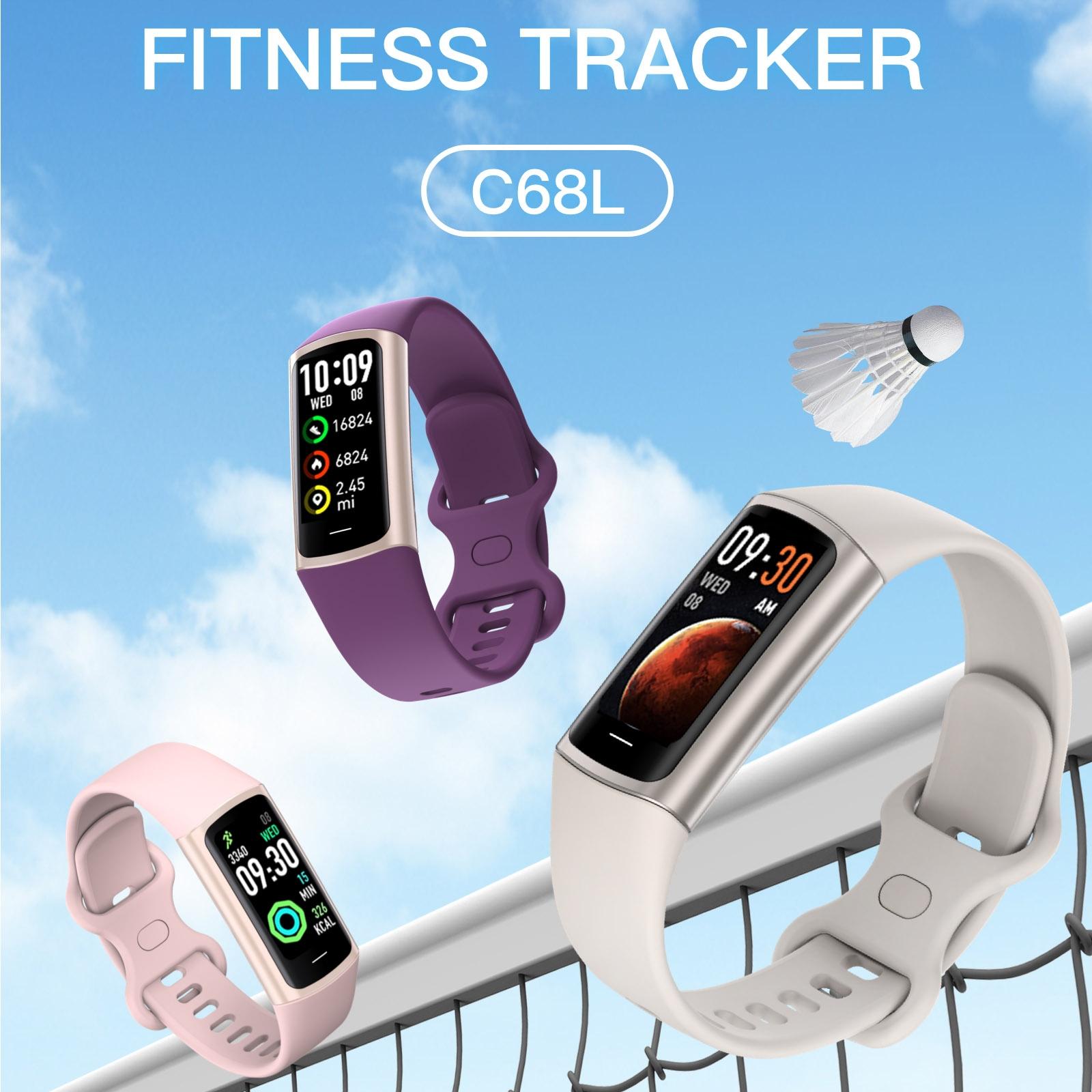 Waterproof C68L Fitness Tracker - Ip67 - Black 4