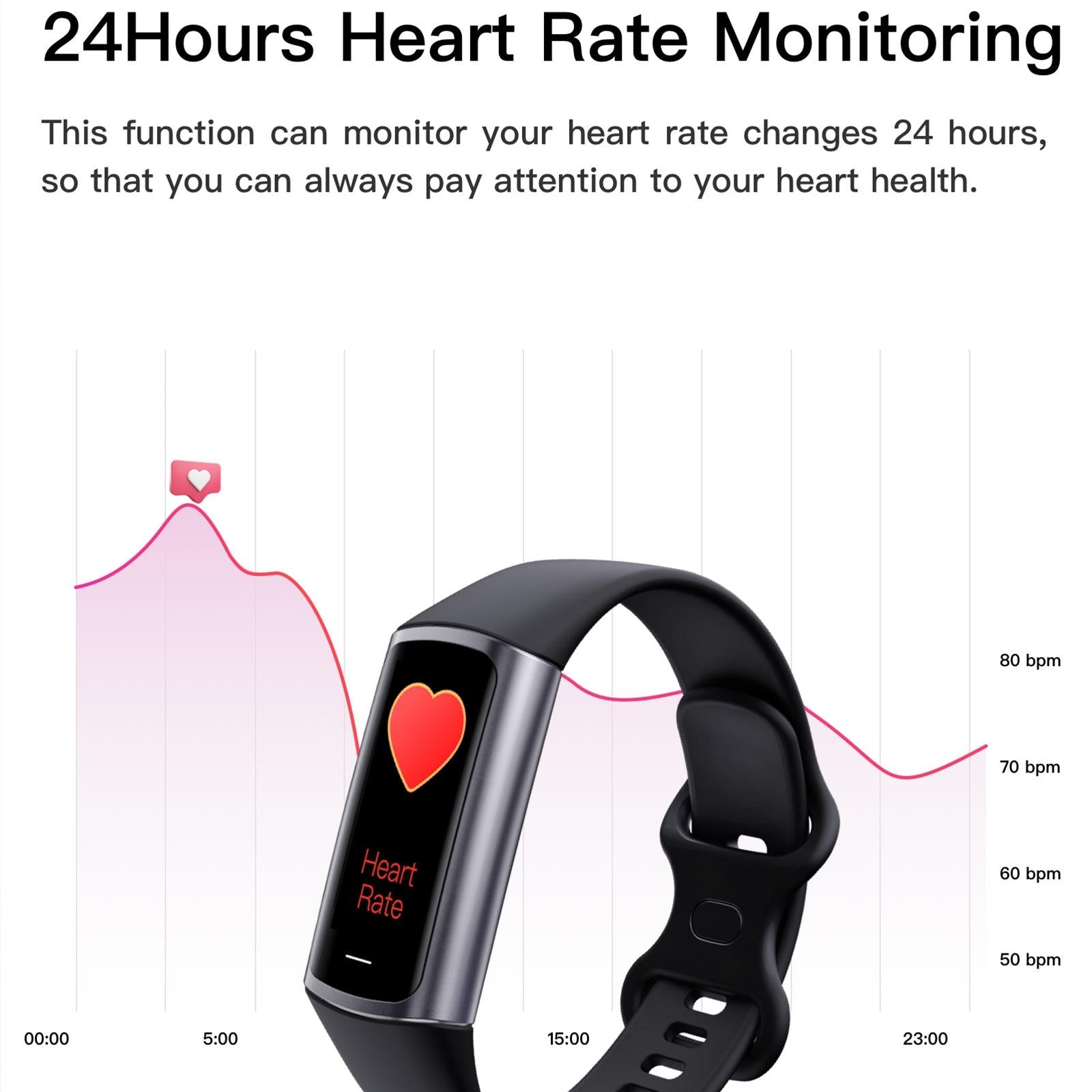 Waterproof C68L Fitness Tracker - Ip67 - Black 7