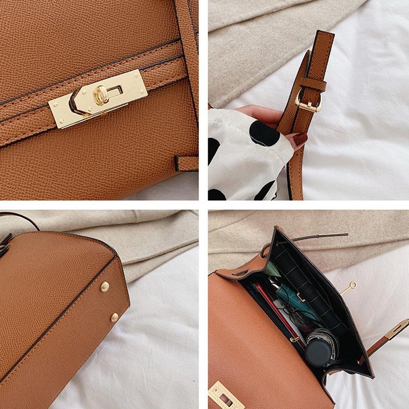 Stylish Winter Crossbody Bag for Women - Single Shoulder Kelly Design - Brown 4