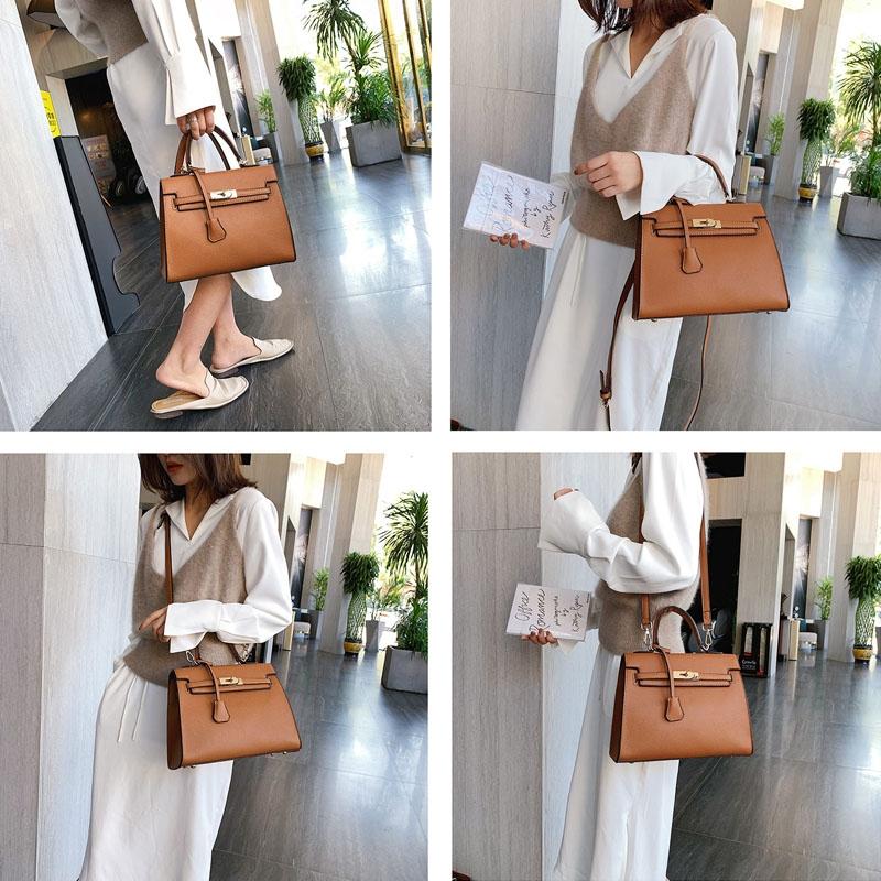 Stylish Winter Crossbody Bag for Women - Single Shoulder Kelly Design - Brown 5