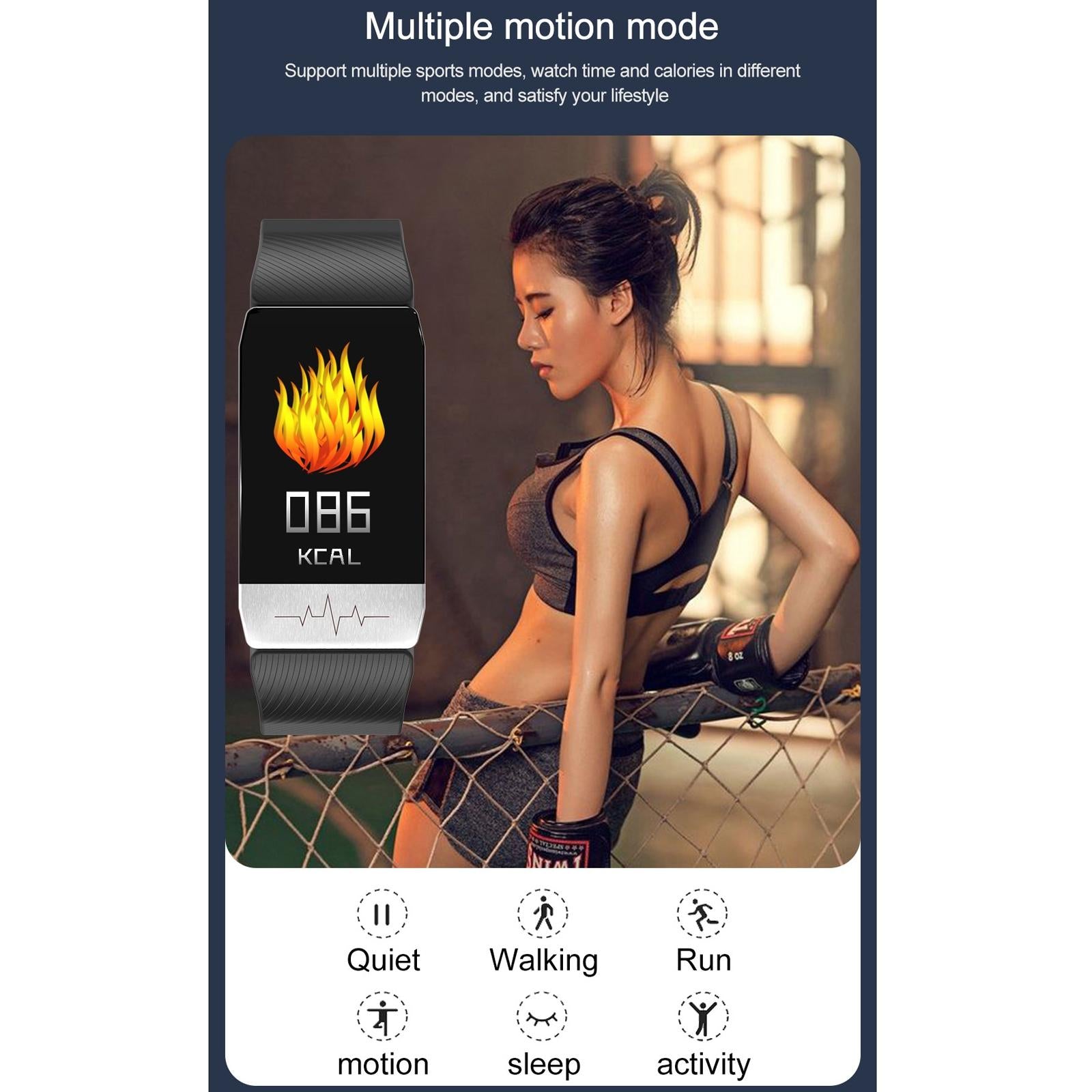 Waterproof Smart Bracelet With Blood Oxygen & Heart Rate Monitoring - Blue 9