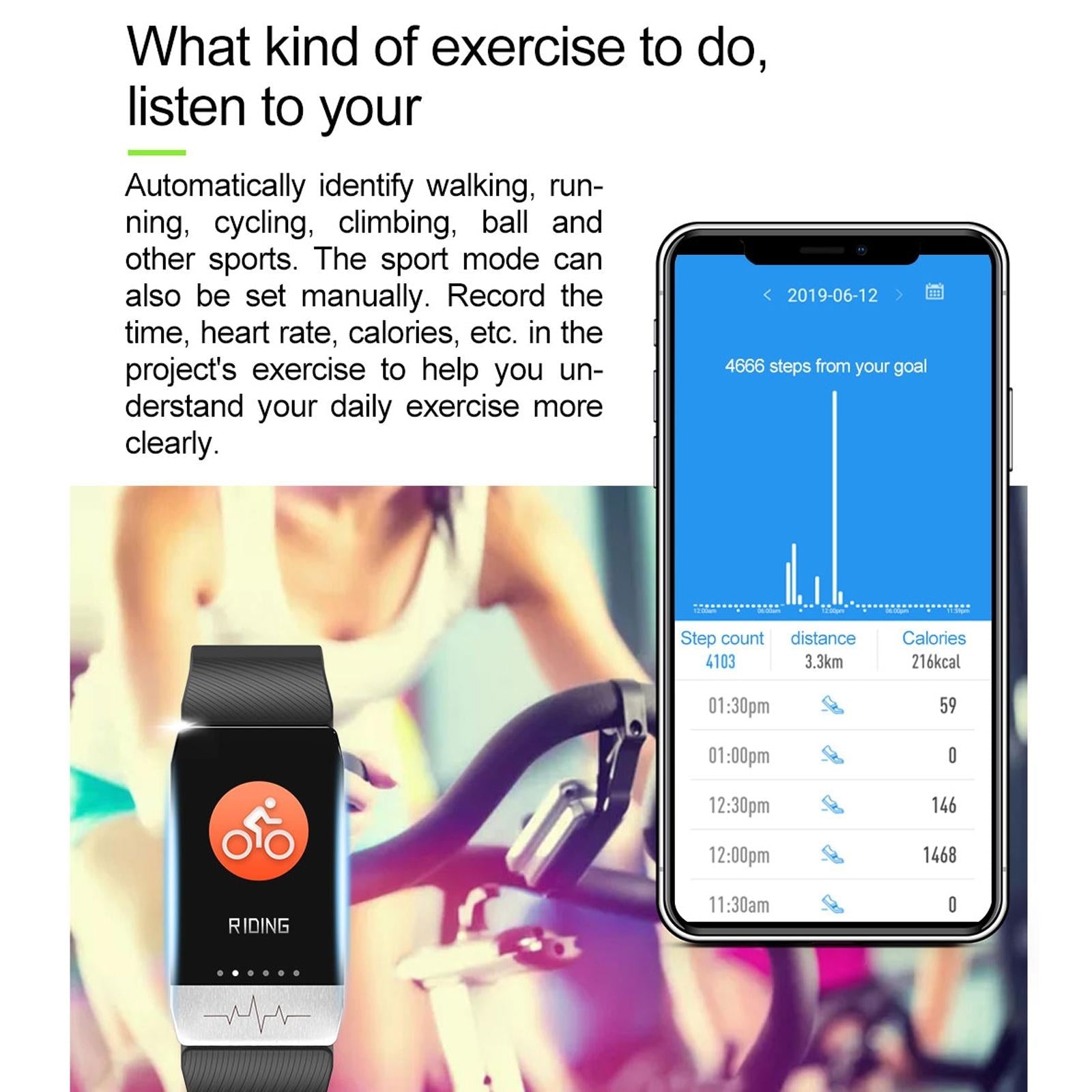 Waterproof Smart Bracelet With Blood Oxygen & Heart Rate Monitoring - Blue 10