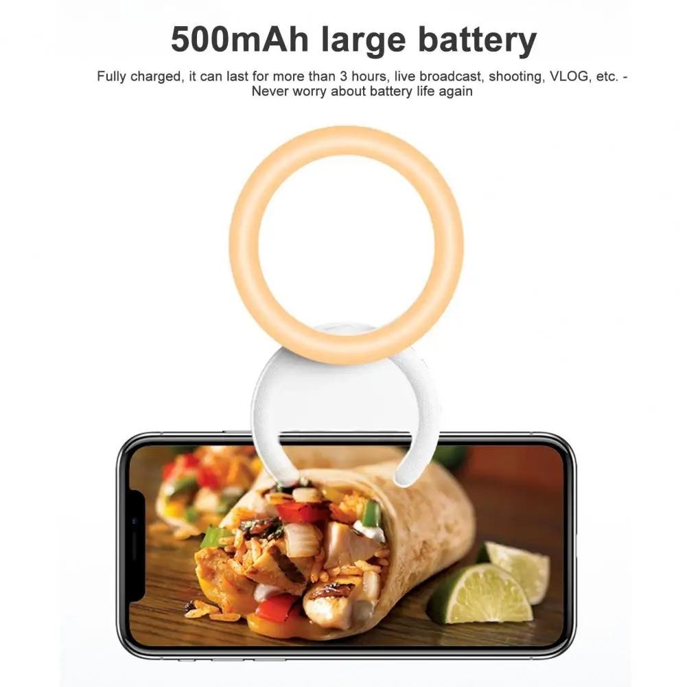 Clip-on Half-ring Fill Light for 10cm Mobile Phones - Black 9