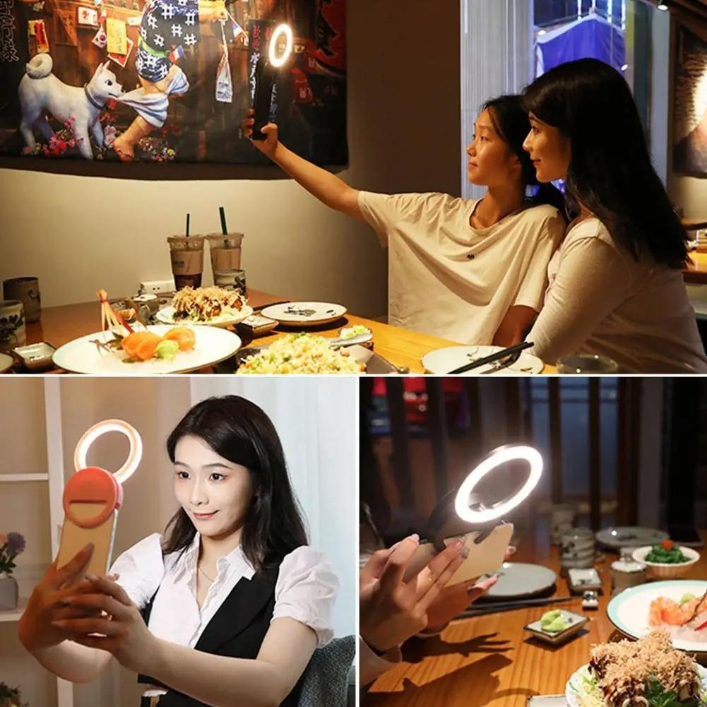 Clip-on Half-ring Fill Light for 10cm Mobile Phones - Black 11