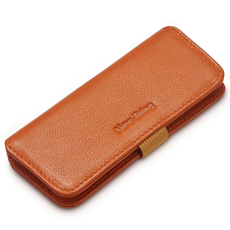 Leather Key Case With Pull Out Coin Purse Compact Key Storage For Men And Women - Orange 10