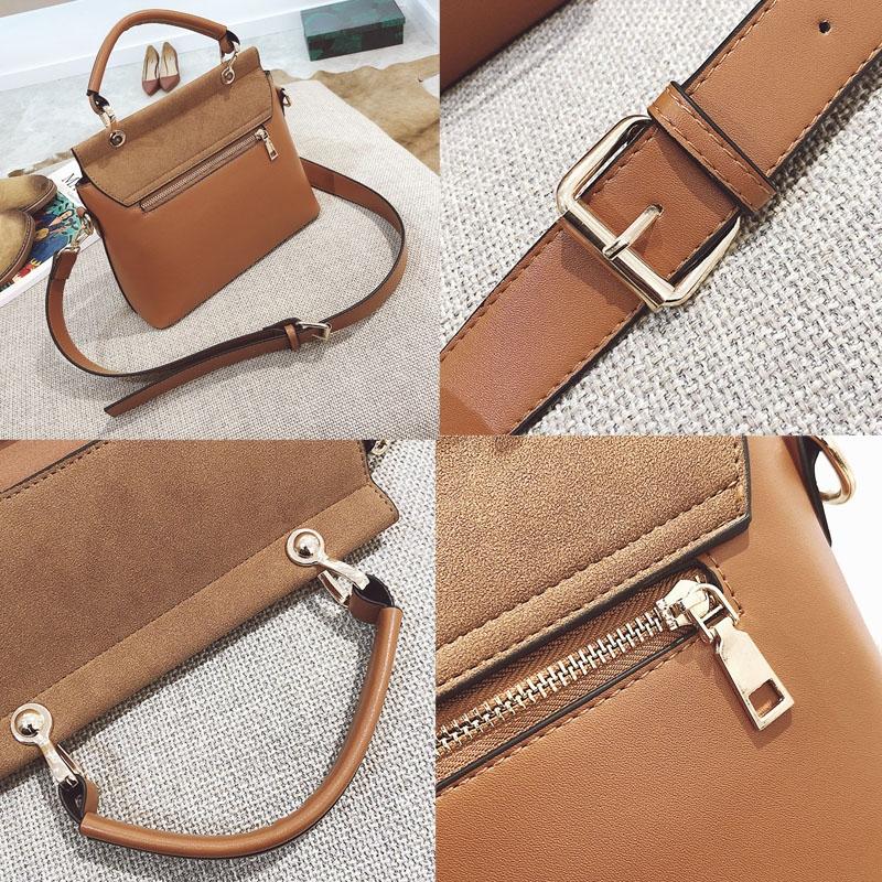 Stylish Women Crossbody Tote Bag - Brown 4