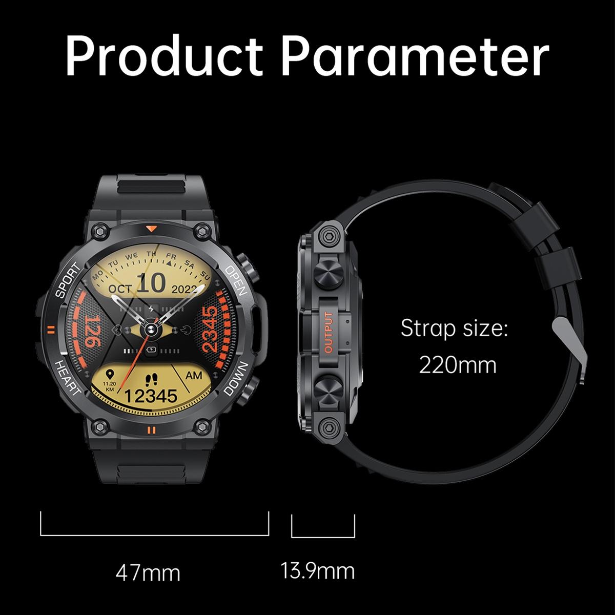 Steel Strap Wristband With Heart Rate And Blood Pressure Monitoring - Black Bamboo Joint 3