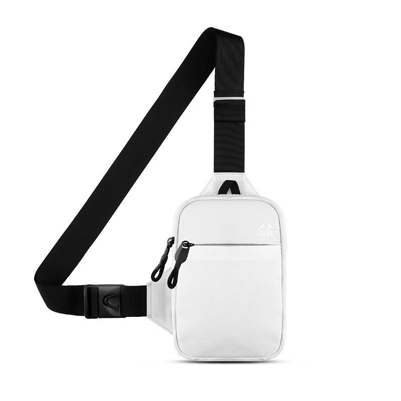 Crossbody Chest Pack For Outdoor Sports Unisex Cell Phone Bag - White