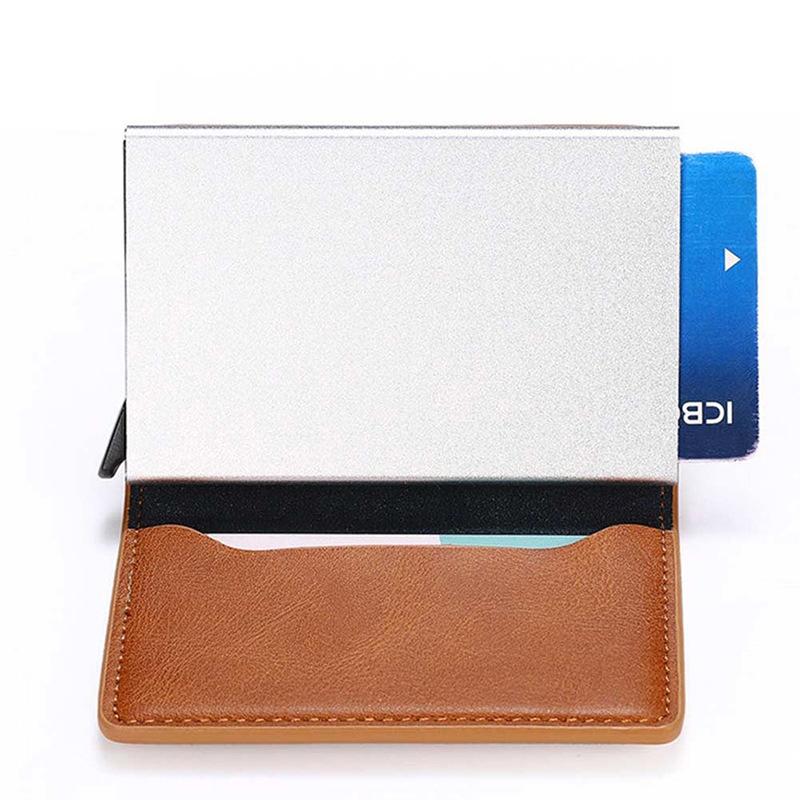 Automatic Rfid Blocking Card Holder with Coin Pocket - Black 7