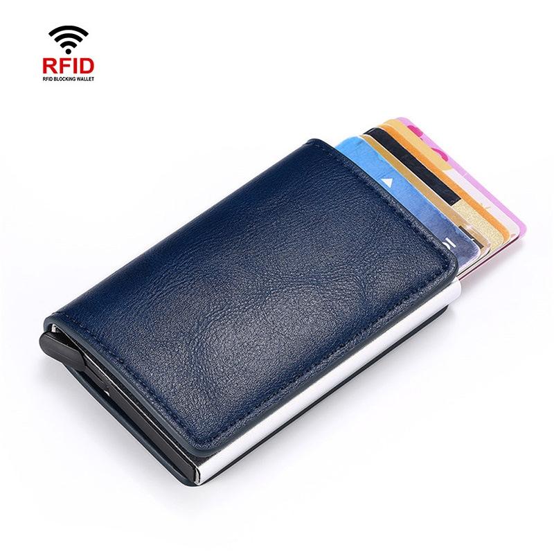 Automatic Rfid Blocking Card Holder with Coin Pocket - Black 10